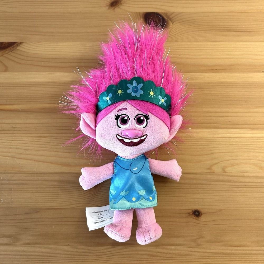 Dreamworks Trolls World Tour 8 Inch Small Plush Poppy Stuffed Pink Troll